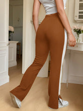 CONTRAST SIDE SEAM SPLIT HEM TROUSERS
